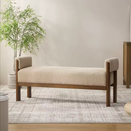 Modern Upholstered Bedroom Bench | Cozy End of Bed Entryway Bench