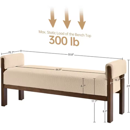 Modern Upholstered Bedroom Bench | Cozy End of Bed Entryway Bench