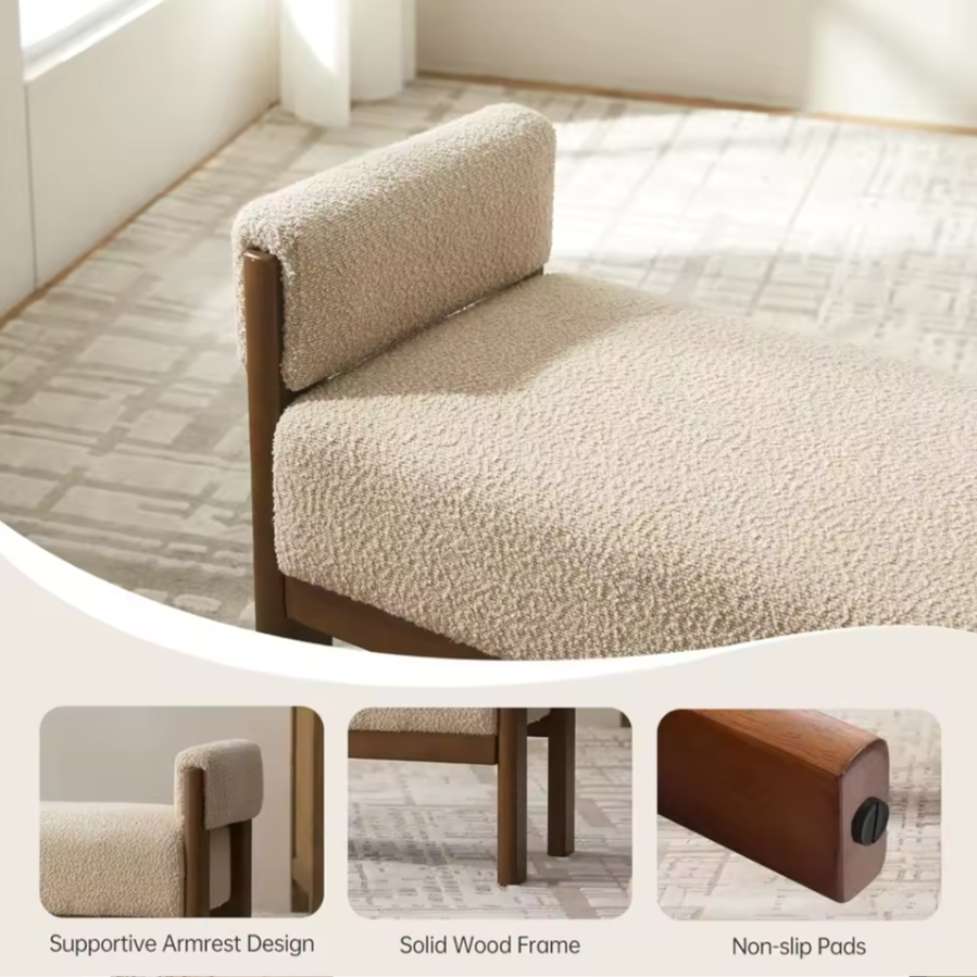 Modern Upholstered Bedroom Bench | Cozy End of Bed Entryway Bench