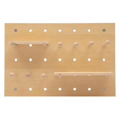 Wooden Wall Peg Board | Minimal Compact Storage Organizer