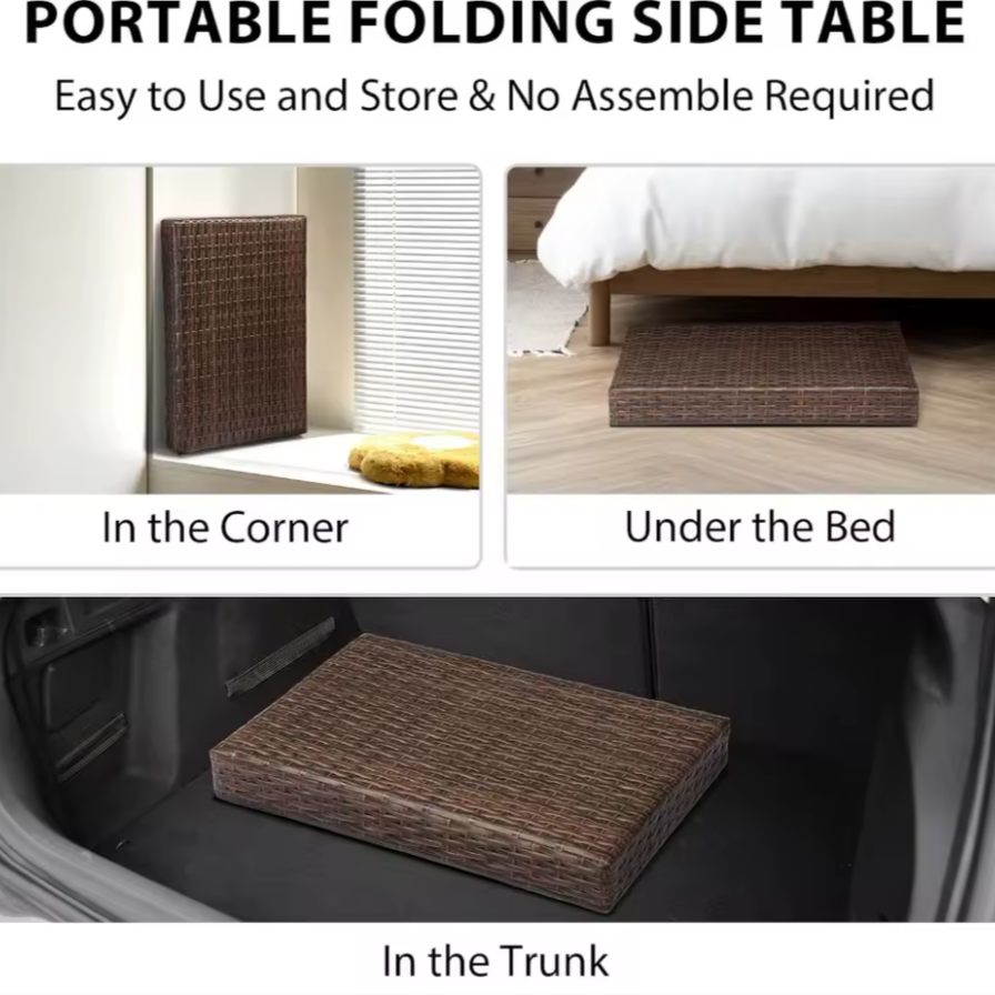 Foldable Rattan Coffee Table | Cozy Indoor & Outdoor Accent Table
