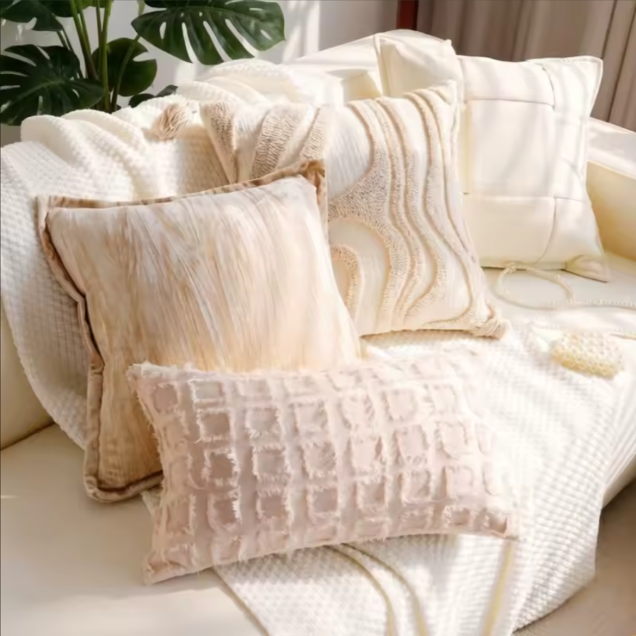 Boho Woven Pillow Covers | Cozy Geometric Tassel Cushion Cases