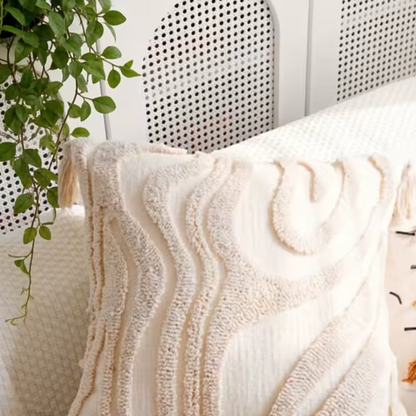 Boho Woven Pillow Covers | Cozy Geometric Tassel Cushion Cases
