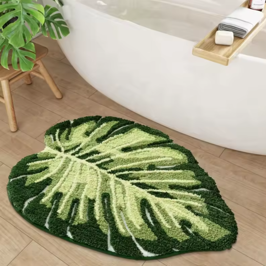 Botanical Anti-Slip Floor Mat | Cozy Plant Shape Accent Rug