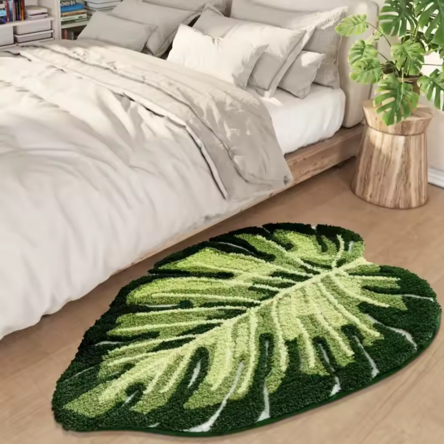 Botanical Anti-Slip Floor Mat | Cozy Plant Shape Accent Rug