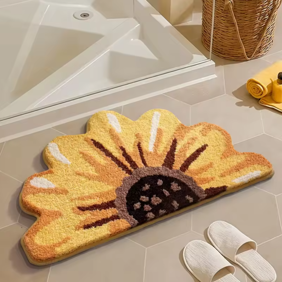 Botanical Anti-Slip Floor Mat | Cozy Plant Shape Accent Rug