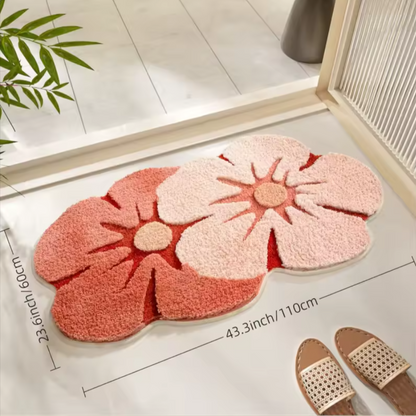 Botanical Anti-Slip Floor Mat | Cozy Plant Shape Accent Rug