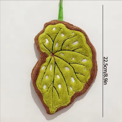 Leaf Shaped Hanging Towels | Plush Botanical Kitchen & Bathroom Towels