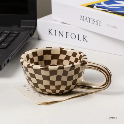 Irregular Ceramic Coffee Mug | Aesthetic Café Style Cup