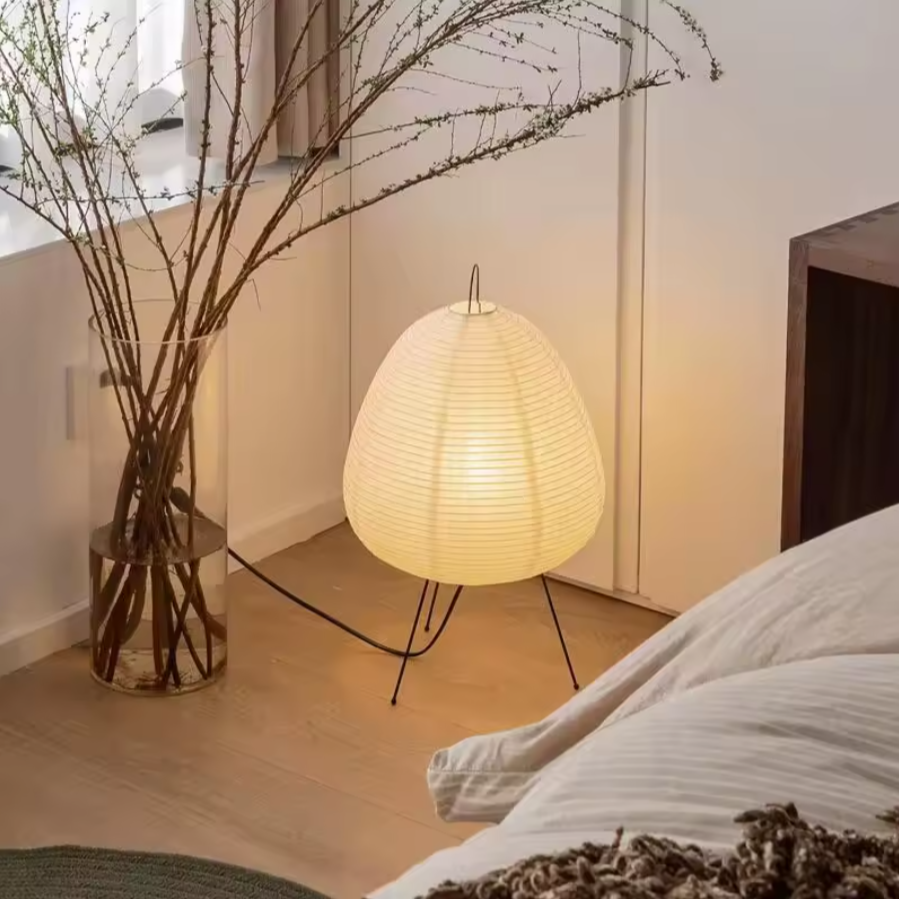 Japanese Style Egg Table Lamp | Cozy Paper Shade Ambient Light