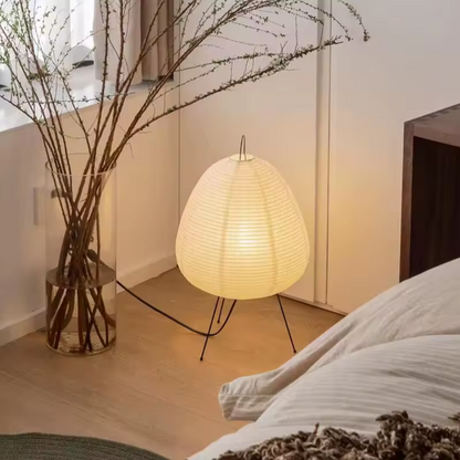 Japanese Style Egg Table Lamp | Cozy Paper Shade Ambient Light