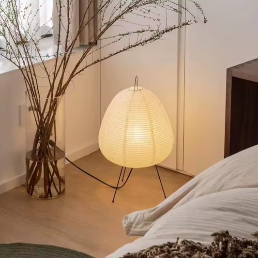 Japanese Style Egg Table Lamp | Cozy Paper Shade Ambient Light