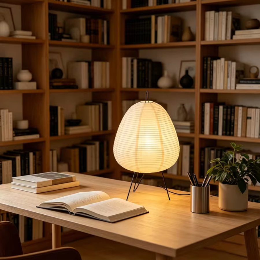 Japanese Style Egg Table Lamp | Cozy Paper Shade Ambient Light