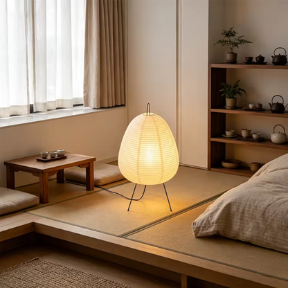 Japanese Style Egg Table Lamp | Cozy Paper Shade Ambient Light