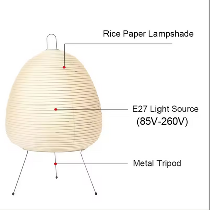 Japanese Style Egg Table Lamp | Cozy Paper Shade Ambient Light