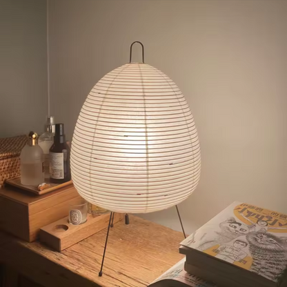 Japanese Style Egg Table Lamp | Cozy Paper Shade Ambient Light