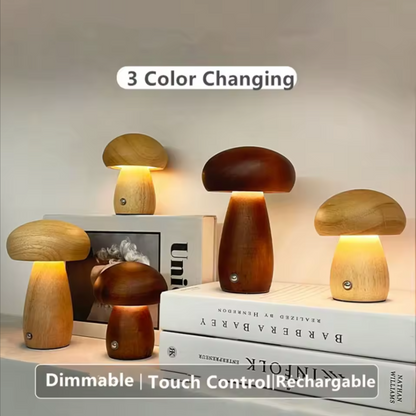 Whimsical Mushroom Table Lamp | Cozy Rechargeable Night Light