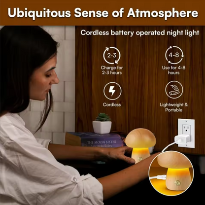 Whimsical Mushroom Table Lamp | Cozy Rechargeable Night Light