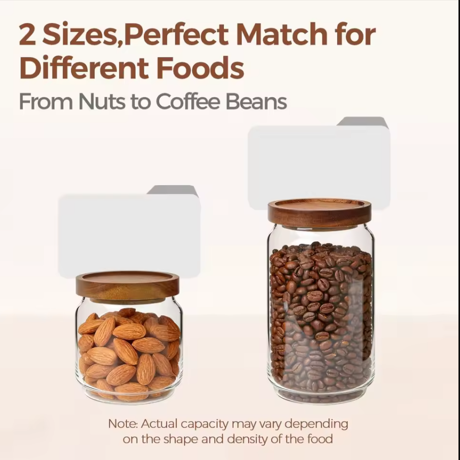 6-Piece Pantry Storage Jar Set | Airtight Glass Kitchen Containers