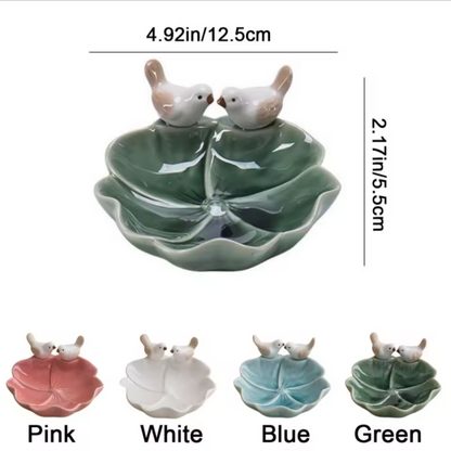 Ceramic Bird Catch-All Dish | Floral Trinket & Jewelry Holder