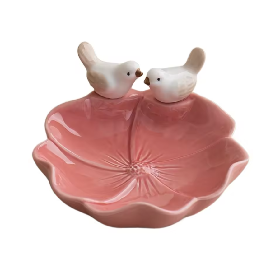 Ceramic Bird Catch-All Dish | Floral Trinket & Jewelry Holder