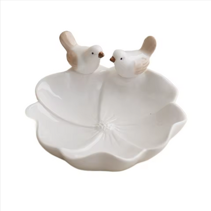 Ceramic Bird Catch-All Dish | Floral Trinket & Jewelry Holder