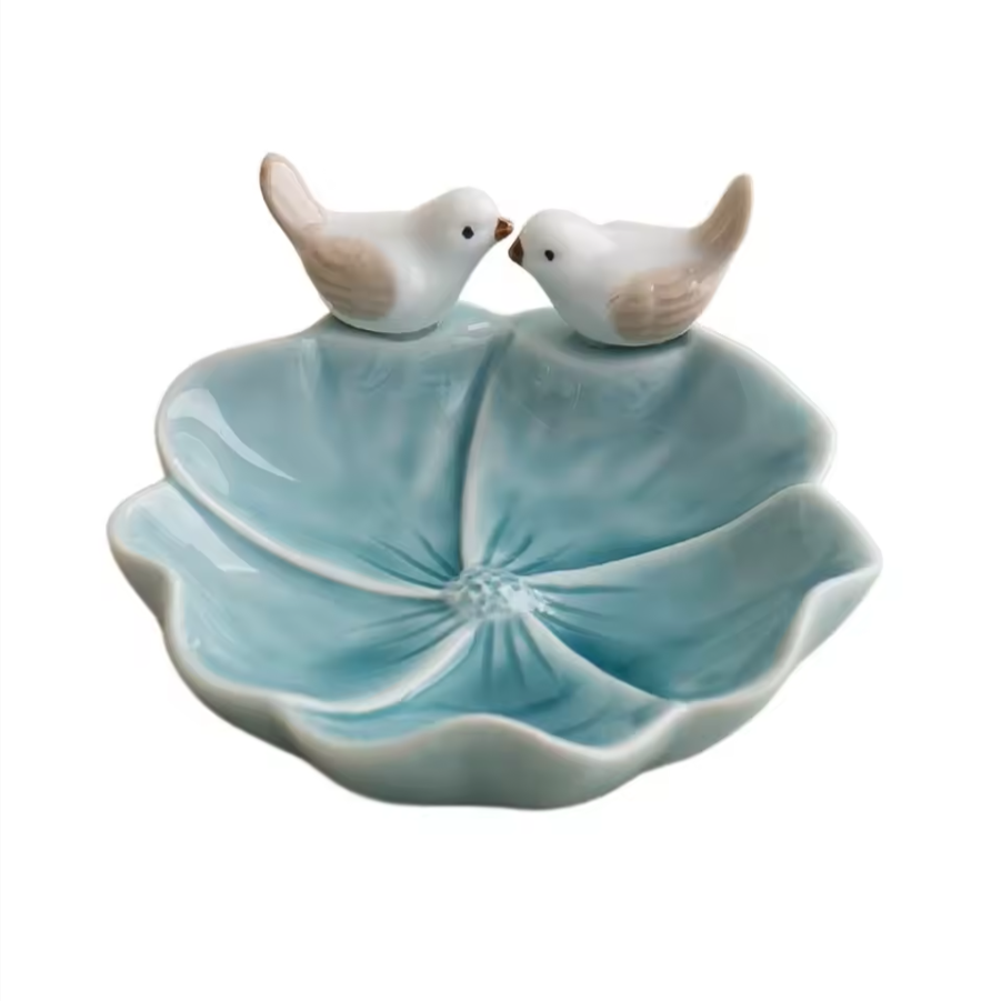 Ceramic Bird Catch-All Dish | Floral Trinket & Jewelry Holder