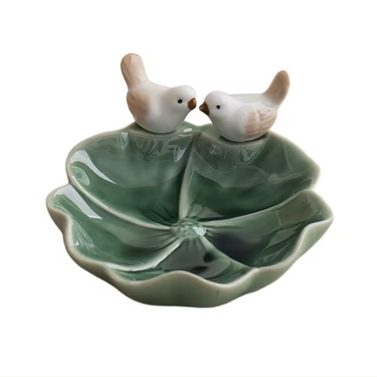 Ceramic Bird Catch-All Dish | Floral Trinket & Jewelry Holder