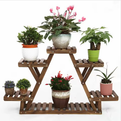 Wooden Plant Stand Shelf | 5-Tier Corner Display Rack