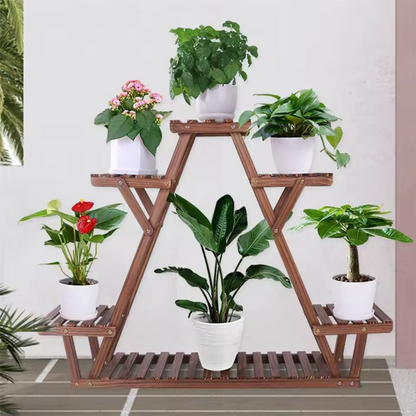 Wooden Plant Stand Shelf | 5-Tier Corner Display Rack