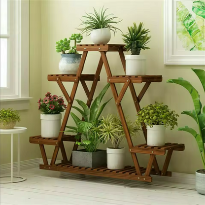 Wooden Plant Stand Shelf | 5-Tier Corner Display Rack
