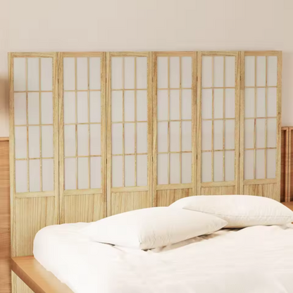 Japanese Style Folding Room Divider | Natural Wood Privacy Screen