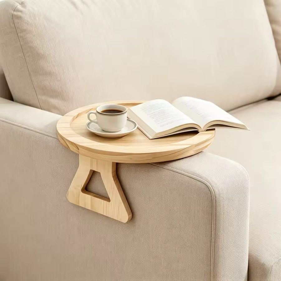 Wooden Sofa Arm Tray | Adjustable Couch Snack Table