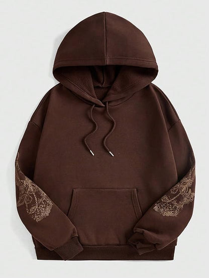 Beautiful Butterfly Black Ink Print Hoodie Enchanting Intricate Design