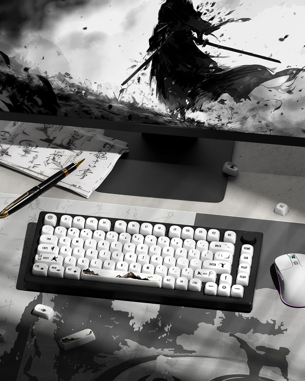 Pink Sakura PBT Keycaps MOA Profile 142 Keys Set for 60-100% Custom Keycaps