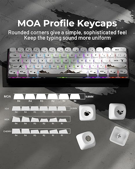 Pink Sakura PBT Keycaps MOA Profile 142 Keys Set for 60-100% Custom Keycaps