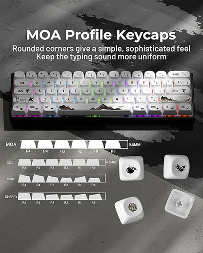 Pink Sakura PBT Keycaps MOA Profile 142 Keys Set for 60-100% Custom Keycaps