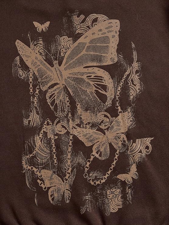 Beautiful Butterfly Black Ink Print Hoodie Enchanting Intricate Design