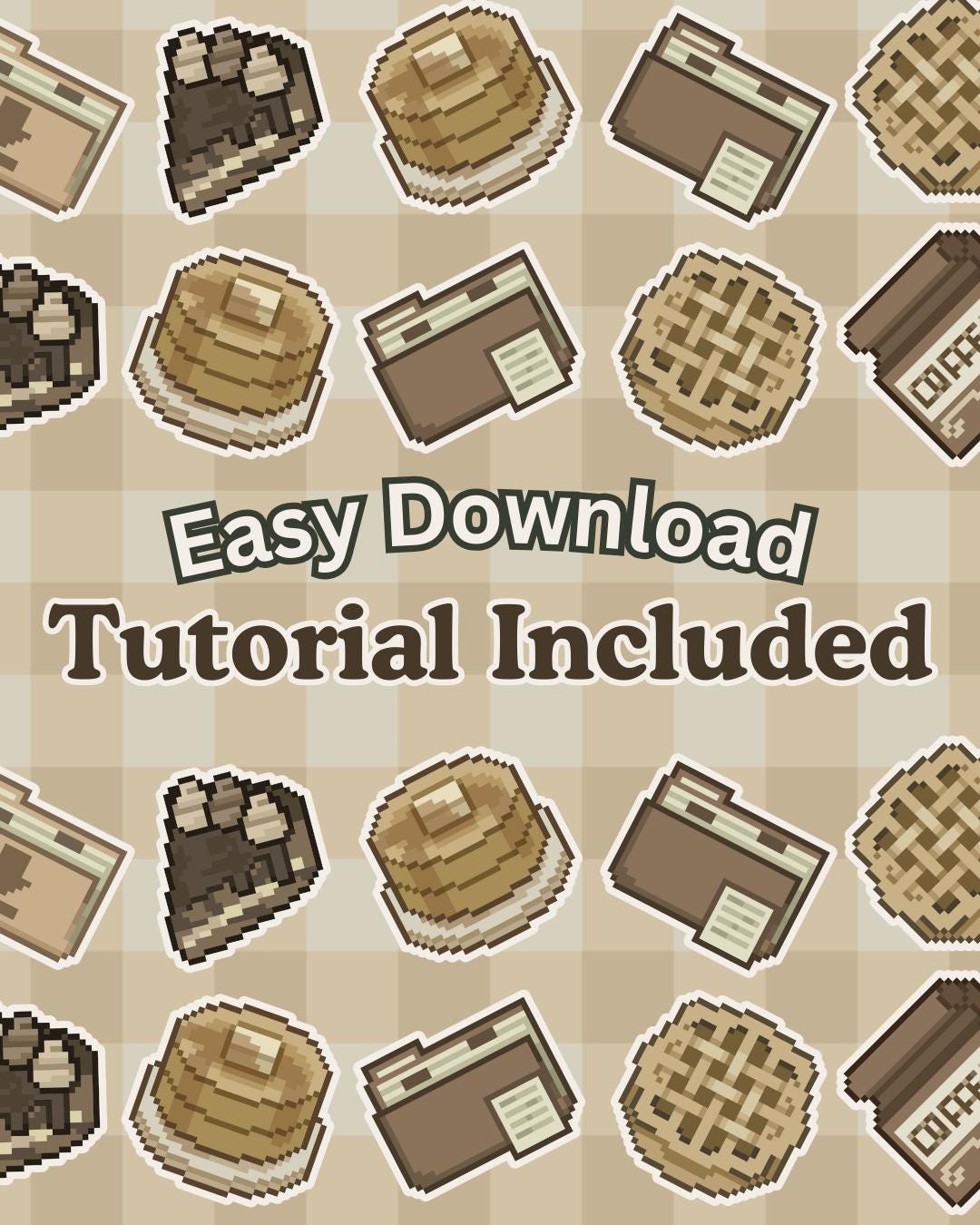 100+ Hand-Drawn Bakery-Themed Aesthetic Desktop Icons | Cute Laptop Folders for Windows & Mac | Comfy Customizable