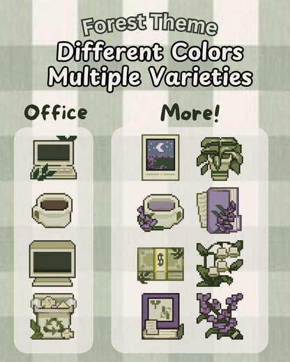 100+ Hand-Drawn Plant-Themed Pixel Art Desktop Icons | Custom Computer Folders for Mac & Windows | Beautiful Aesthetic