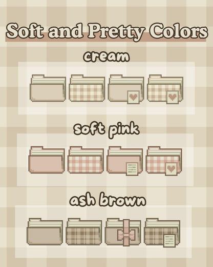 100+ Soft Pink Coquette Desktop Folders - Trendy Computer Customization [Compatible With Windows and Mac] Hand-drawn