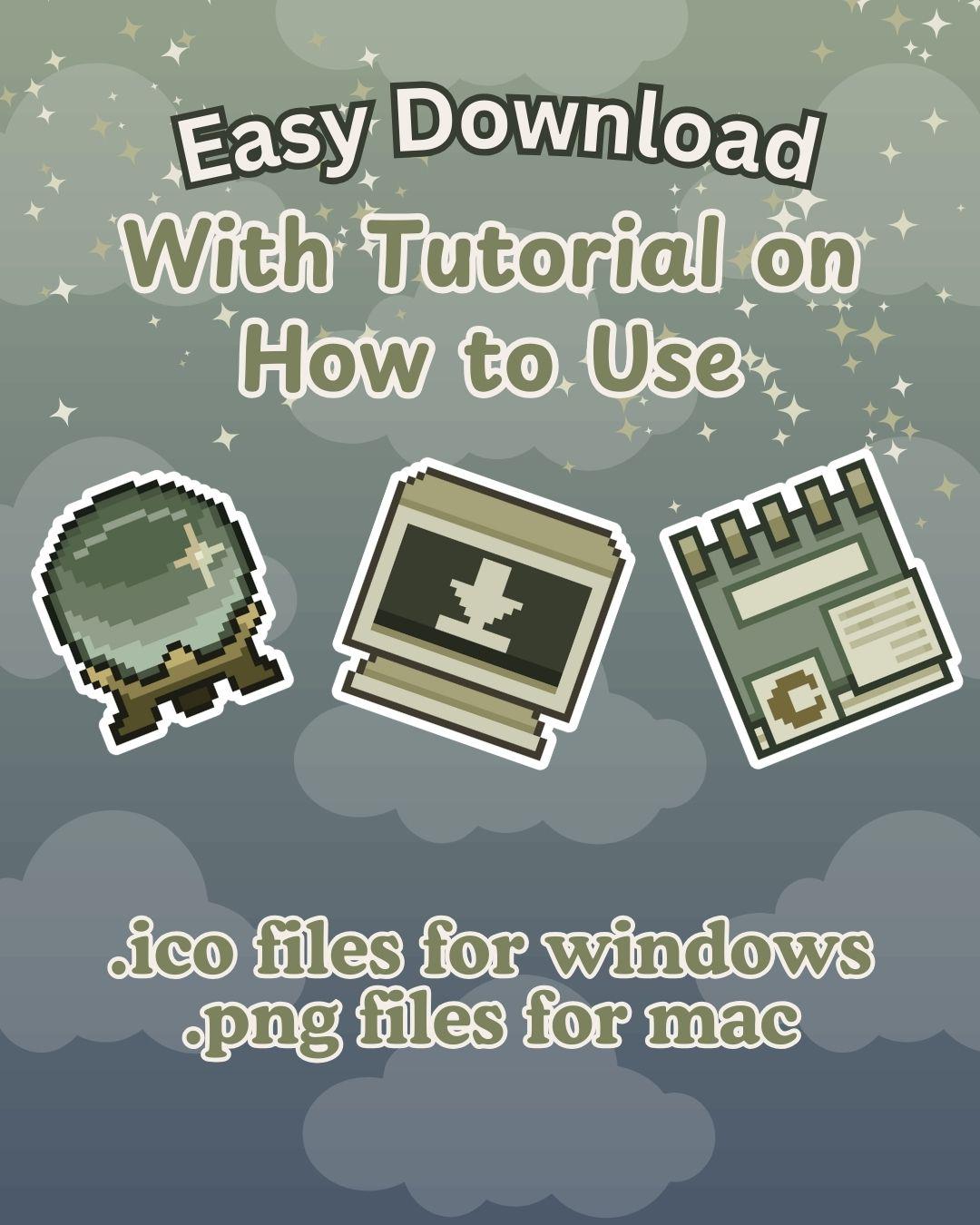 100+ Enchanting Astrology Office-Themed Desktop Icons Moon and Stars [Compatible With Mac and Windows] Hand-drawn