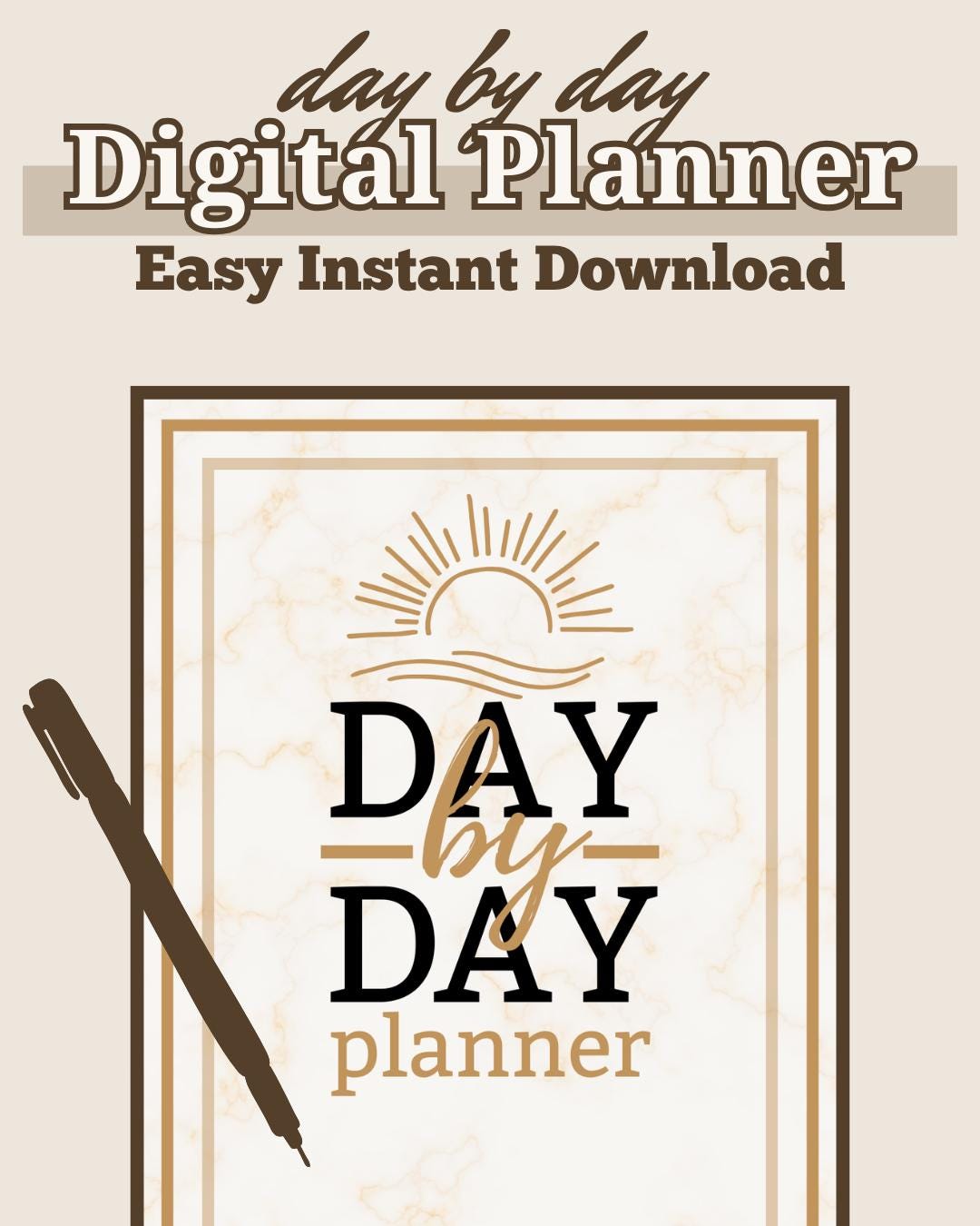 Dateless Digital Planner: Monthly, Weekly, Daily PDF (14 Colors Available) [Listing 1]