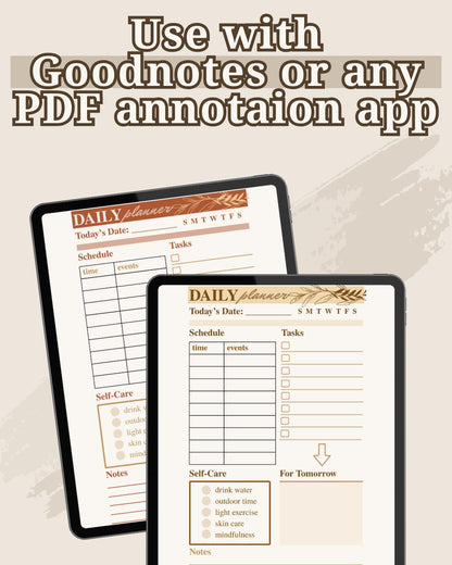 Dateless Digital Planner: Monthly, Weekly, Daily PDF (14 Colors) [Listing 2]
