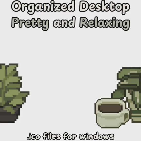 100+ Hand-Drawn Plant-Themed Pixel Art Desktop Icons | Custom Computer Folders for Mac & Windows | Beautiful Aesthetic