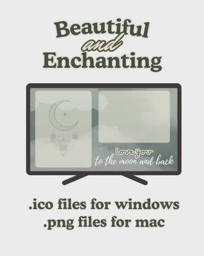 100+ Enchanting Astrology Office-Themed Desktop Icons Moon and Stars [Compatible With Mac and Windows] Hand-drawn