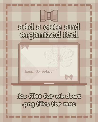 100+ Soft Pink Coquette Desktop Folders - Trendy Computer Customization [Compatible With Windows  and Mac] Hand-drawn