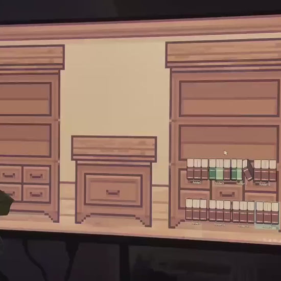 Cozy Bookshelf Desktop Wallpaper: Pixel Art Icons (Digital Download)