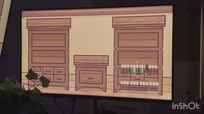 Cozy Bookshelf Desktop Wallpaper: Pixel Art Icons (Digital Download)